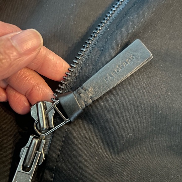 Mackage Leather Trim Zip Trench Coat - Size L - Picture 4 of 7